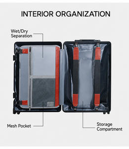 Valise de voyage haut de gamme en fibre de carbone de 20 pouces, bagage rigide léger avec roulettes à 360° °   Roues silencieuses - Product Image 2