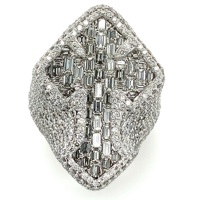 Big Iced Out Bling CZ Bague Croix Micro Pave Hip Hop Femmes Hommes Doigt Bijoux