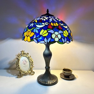 LongHuiJing Mediterranean Style 16 Inch Stained Glass Adjustable Bedside Table Lamp with Flexible Simple Design AC Powered - Product Image 3
