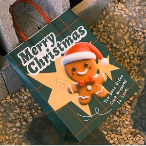 For Cross Border Christmas <b>Party</b> Cartoon Paper <b>Bag</b> for Christmas Eve <b>Gift</b> Tote <b>Bag</b> Red and Green Touch Eco-friendly <b>Gift</b> <b>Bag</b> - Product Image 1