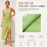 Tissu mélangé lin et viscose écologique, 90% viscose, 10% lin, 190 g/m², 135 cm, poids lourd