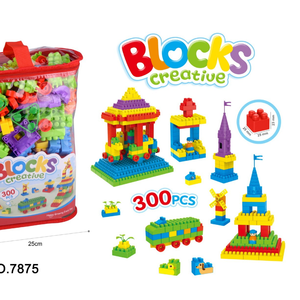 Grands blocs de construction en plastique pour enfants, jouets de bricolage éducatifs pour la maternelle, ensemble de blocs intelligents pour enfants avec sac de rangement - Product Image 4