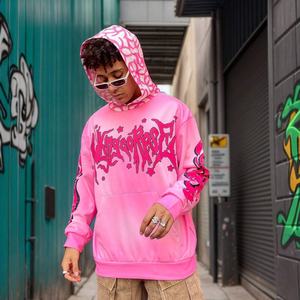 เสื้อฮู้ดดี้ทรงบ็อกซี่แบบครอปสำหรับผู้ชาย สไตล์สตรีทแบบคัสตอม ผ้าหนานุ่มพิเศษ ทรงโอเวอร์ไซส์ ล้างสีแบบวินเทจ ลายพิมพ์นูนแบบเอฟเฟกต์ฟอกสี - Product Image 4