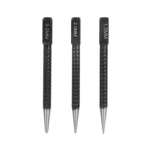 3-Piece Set <b>Black</b> Manual Positioning Punch Hole Locator Round Nail Punch Center Punch with 1.5/2/3mm Sizes for Chisels & Punches - Product Image 1