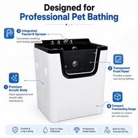 Baignoire professionnelle pour spa pour animaux de compagnie avec panneau frontal transparent pour salon de toilettage pour animaux, supportée par l'usine