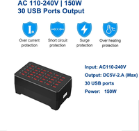 Station de charge USB à 30 ports avec fonction PD 150W/30A Puissance de sortie 100W compatible avec Smartphones Tablettes Autres appareils USB