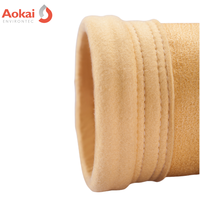 Sac filtrant en feutre aiguilleté P84, hydrofuge et oléofuge, certifié ISO, haute température, pour usine de ciment, Aokai, garantie 2 ans