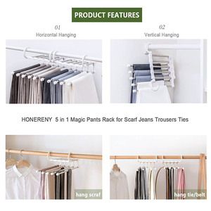 Folding Pants <b>Storage</b> Multifunctional Hanger for Pant Rack Hanger <b>Clothes</b> Organizer Hangers Save Space Bedroom Closets - Product Image 2