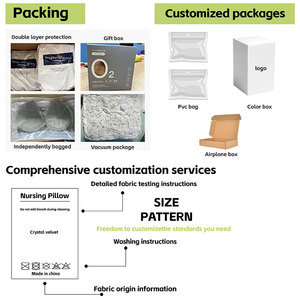 Aangepaste Private Label Draagbare Ademende Zachte Katoenen Stof Kraamzorg H Vorm Zwangerschap Verpleegkussen Met Wasbare Hoes - Product Image 3