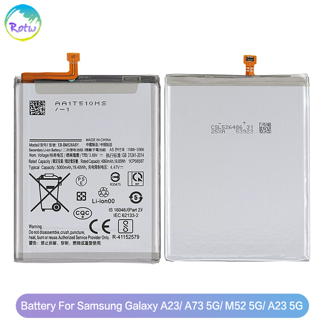 Replacement Cell Phone Battery EB-BM526ABS Compatible for Samsung Galaxy A23/ A73 5G/ M52 5G/ A23 5G