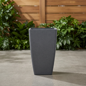 SwamiG TradeX Pot de fleurs moderne en plastique sablé de haute qualité, durable, écologique, léger, grand, haut, carré, pour jardin - Product Image 2