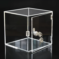 Boîte en acrylique transparente avec couvercle verrouillable, boîte en acrylique transparente personnalisée avec serrure, vitrine en acrylique verrouillable, présentoirs en acrylique avec couvercles verrouillables