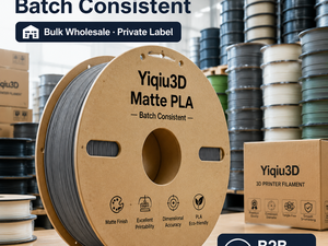 Filamento PLA Mate Yiqiu3D de 1.75mm, 8 Colores Mate en Bobina, Venta al por Mayor, Filamento para Impresora 3D para Prusa Anycubic - Product Image 1