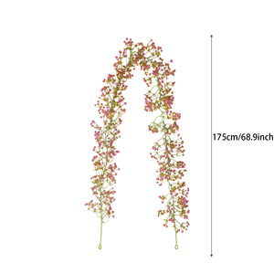 Guirlandes de verdure artificielle BXS Boxingshun avec fleurs blanches, décoration de mariage, décoration de la maison, ornements de plafond, plastique, 48 cm - Product Image 2