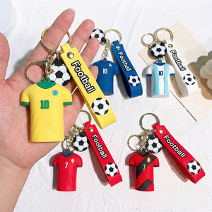 アウトドアスポーツ2026サッカー大会キーホルダー、サッカーユニフォームチャーム、車キーリング、人形バッグペンダント、カスタムDIY、多素材対応 - Product Image 1