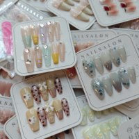 Juego de 10 Uñas Postizas Acrílicas de Diseño Aleatorio Hechas a Mano para Venta al por Mayor