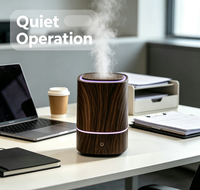 Humidificateur ultrasonique alimenté par USB, mini lampe de nuit LED douce avec aromathérapie, design silencieux et anti-fuite, utilisation domestique et automobile