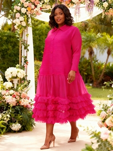 <span class=keywords><strong>Abito</strong></span> Plissettato Miyaki Elegante e alla Moda con Maniche Lunghe, Taglie Forti, Tinta Unita, per <span class=keywords><strong>Donna</strong></span>, Casual e da Festa - Product Image 1