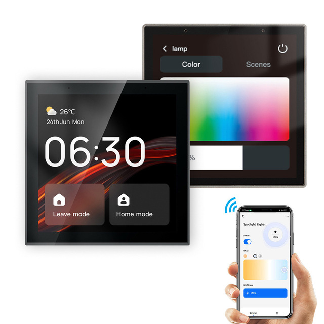 Graffiti Smart Home 4-inch Full Screen Intelligent Central Control Zigbee Gateway Linux Version Built-in Alexa Voice Smart