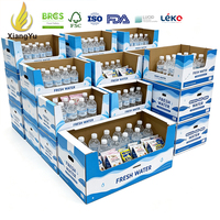 Plateaux de présentation en carton ondulé personnalisés, empilables, emballages de vente au détail en carton pour les boissons en bouteille, présentation sur les étagères des supermarchés