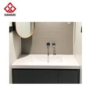 Lavatório de mão com pedestal personalizado, lavatório de banheiro em pedra artificial, granito