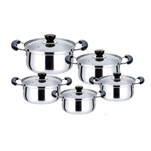 2024 10 cái hiện đại kim loại không dính Heavy Duty màu sắc tự nhiên Glass Bìa nồi stockpot <span class=keywords><strong>Cookware</strong></span> Set với đáy mịn - Product Image 4