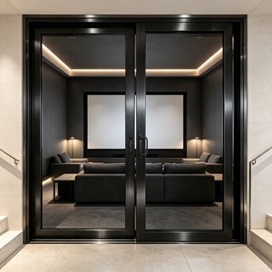 Porte coulissante en aluminium insonorisée à économie d'énergie, prix d'usine, vente en gros, verre trempé, taille personnalisée, cloison - Product Image 3