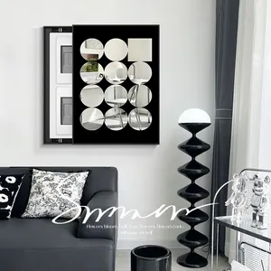 JZ Home Decor Abstract Geometric Decorative Mirror Print Painting Electricity Meter Box Cover Wall Mirror