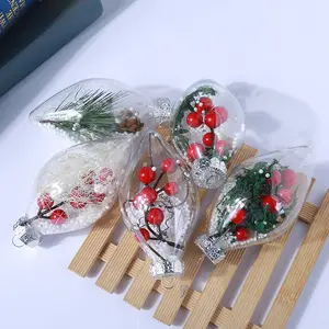 Ychon DIY ornamen bola pohon Natal bola kecil untuk pohon Natal dekorasi pesta pernikahan bola kaca Natal