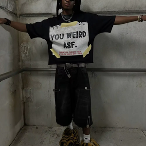 Boxy Phù Hợp Với Cắt Màn Hình In Cong HEM Áo Phông Bán Buôn Dtg Máy In T-Shirt In Ấn Tùy Chỉnh Đồng Bằng Người Đàn Ông Cộng Với Kích Thước Bông Áo Sơ Mi - Product Image 3