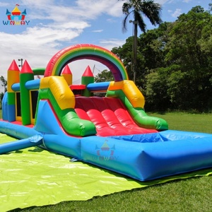 Parcours d'obstacles gonflable géant en PVC commercial coloré 7x4m, château gonflable combiné, château sportif, 20 personnes, garantie de 3 ans - Product Image 2