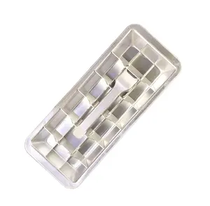 Bandejas de cubo de hielo de cocina Vintage de Metal de aluminio, con palancas para Hacer 18 cubos