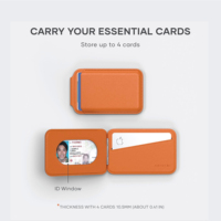 Porte-cartes magnétique rotatif Anfeng en cuir PU avec 4 emplacements pour cartes, NFC intégré, support de téléphone de bureau magnétique