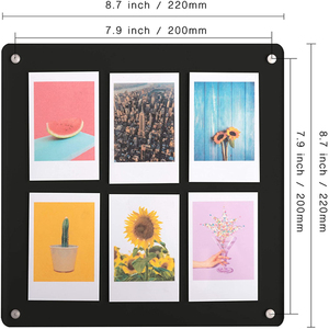Cadre <span class=keywords><strong>photo</strong></span> collage Happy Frame, cadre <span class=keywords><strong>Polaroid</strong></span> pour photos, cadre acrylique flottant magnétique Instax Mini avec aimant et support - Product Image 4