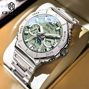 Montre mécanique GELATU 6030 pour homme, cadran multifonctionnel, design angulaire, fonction éclairage nocturne, étanche 50m - Product Image 1