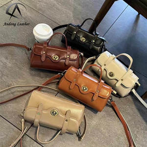 Bolso de Mano de Cuero Genuino de Vacuno de Siete Colores Andong para Mujer, Bolso Bandolera de Moda, Bolso de Mano de Gran Capacidad - Product Image 1