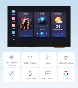 ESP32-S3 4.3inch cảm ứng điện dung hiển thị Wifi + BLE ban phát triển 800x480 Dual-core Bộ vi xử lý ESP32 S3 cảm ứng LCD module - Product Image 2
