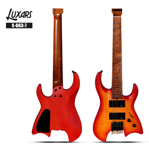 Wholesale OEM String Instrument HH Humbucker Pickups 24 Rounded End Frets High Quality 7 Strings <strong>Headless</strong> Electric <strong>Guitar</strong> Kit - Product Image 2