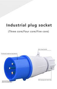 Komas 220V 380V enchufe Industrial impermeable y conector anticaída trifásico <span class=keywords><strong>3</strong></span>/4/5 agujero 16A32A - Product Image 2