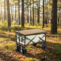 Chariot pliant robuste, capacité de charge de 150 kg, tissu Oxford 900D, chariot à roues universelles, chariot pliant pour le camping en plein air, roues larges