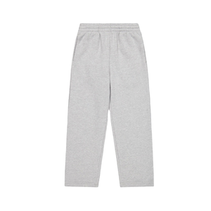 Pantalon de survêtement gris en coton pour enfants, longueur intégrale, taille élastique, poids moyen, décontracté, couleur unie, tissu tricoté - Product Image 1