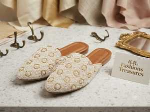 Jutti Punjabi Ligero y Moderno para Mujer, Calzado Étnico Indio, Sandalias Planas Tradicionales Bordadas, para Bodas - Product Image 3