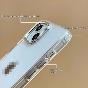 Funda de Silicona Transparente Personalizada para <span class=keywords><strong>iPhone</strong></span> 17 16 15 <span class=keywords><strong>Pro</strong></span> <span class=keywords><strong>Max</strong></span>, Carcasa Trasera con Protección de Cámara y Borde Plateado para Apple - Product Image 6