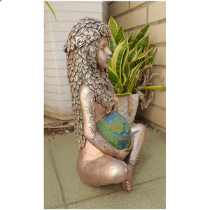 Adorno de Resina de 30 cm, Diseño de la Tierra <span class=keywords><strong>Madre</strong></span>, para Exteriores, Estilo Milenio Gaia, Arte Bonsái, <span class=keywords><strong>Diosa</strong></span> Abstracta, Grabado Chino - Product Image 4