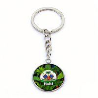 Porte-clés en verre créatif personnalisé, souvenir touristique de style Jamaïque, Bahamas, Haïti