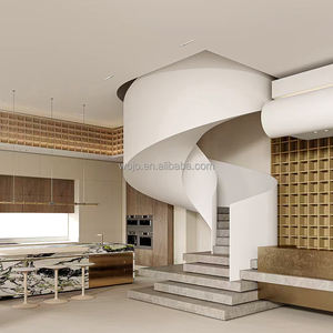 Escaliers intérieurs en colimaçon modernes de luxe avec un design simple, <span class=keywords><strong>escalier</strong></span> hélicoïdal en bois pour villas - Product Image 3