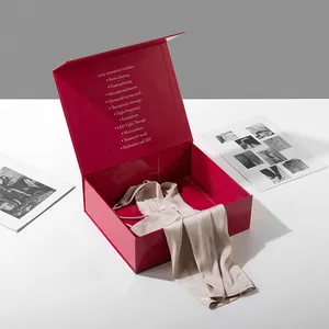 Бесплатный образец, переносная прямоугольная картонная плоская складная коробка для упаковки, магнитная бумажная Складная подарочная коробка