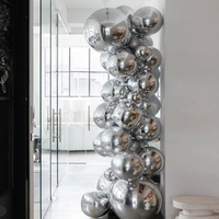 Boule miroir gonflable géante, sphère disco flottante, ballon décoratif accrocheur pour mariage, fête, événements promotionnels