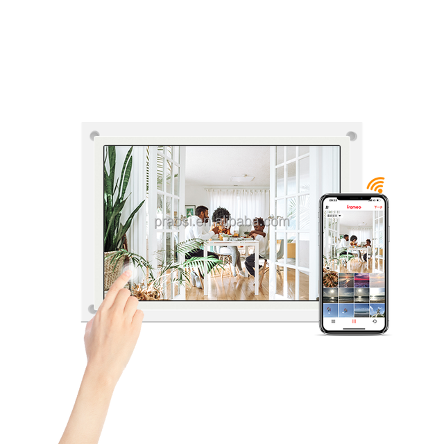 Pros10 Inch Acrylic WiFi Digital Picture Frame Effortless One Minute Cloud Photo Display Touch Screen Clock Photos Anywhere