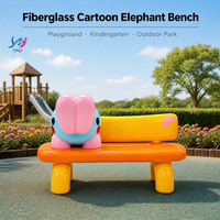 Banco de Espera Comercial Moderno y Creativo de Fibra de Vidrio, Ecológico y Duradero, para Escuelas, Hospitales, Hoteles y Centros Comerciales, con Diseño de Elefante de Dibujos Animados